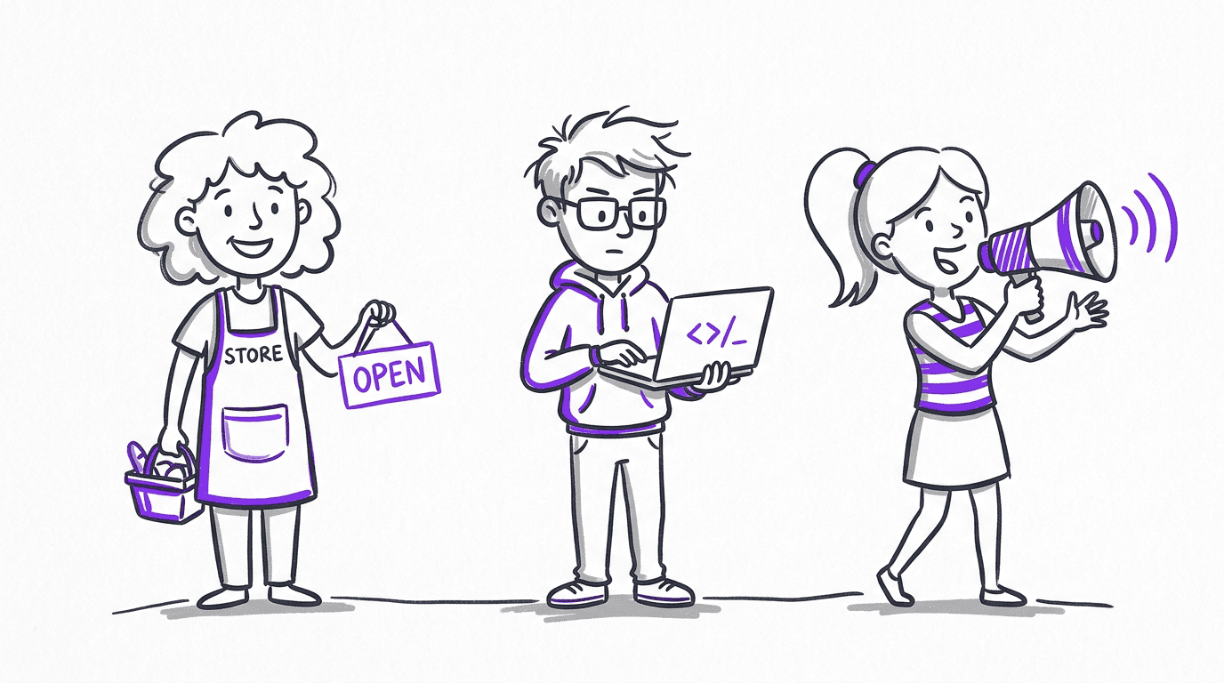 Store owner, developer, and marketer — personas for SEO Merlin